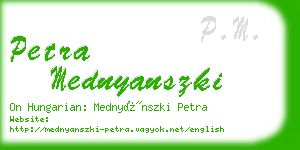 petra mednyanszki business card